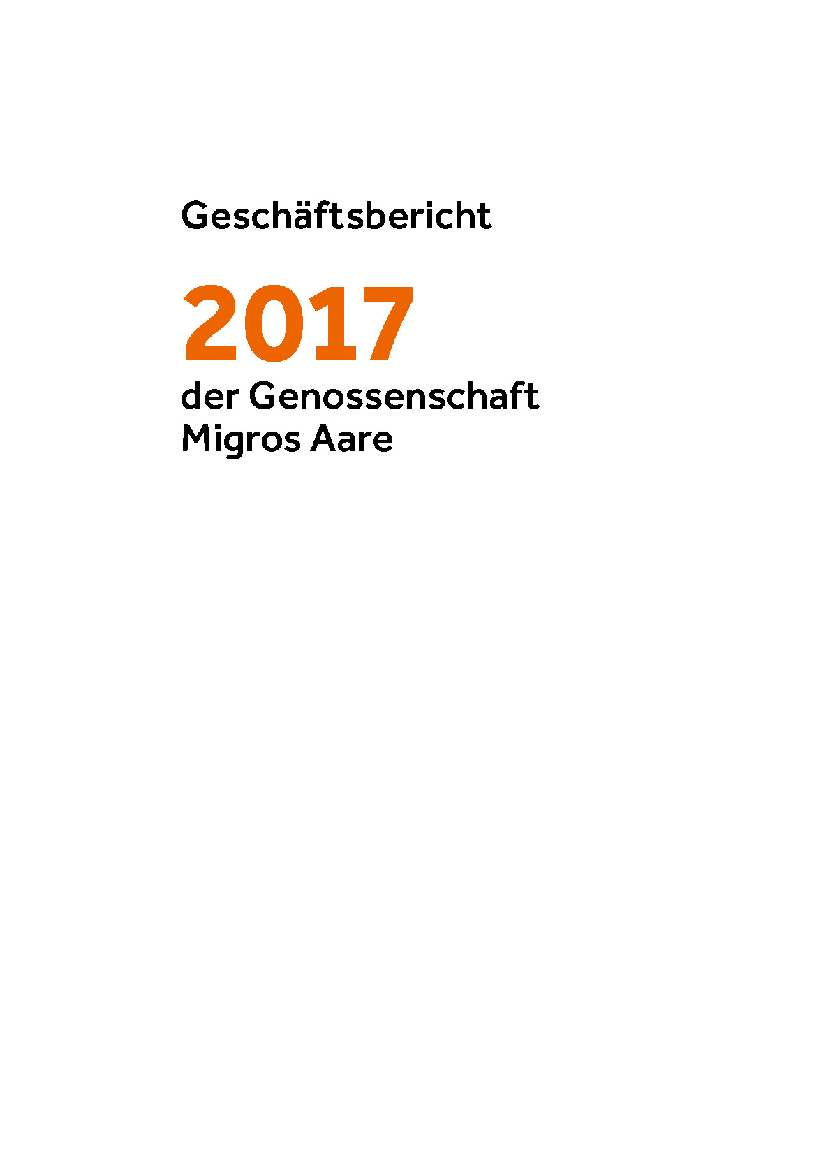 Titelseite Geschäftsbericht 2017